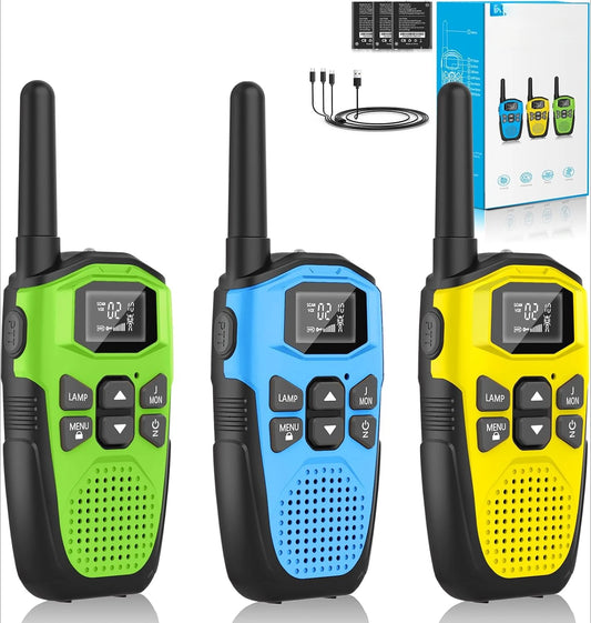 Walkie Talkies for Adults/Kids 3Pack,Built-In Li-Ion Battery,16 Channels Radio