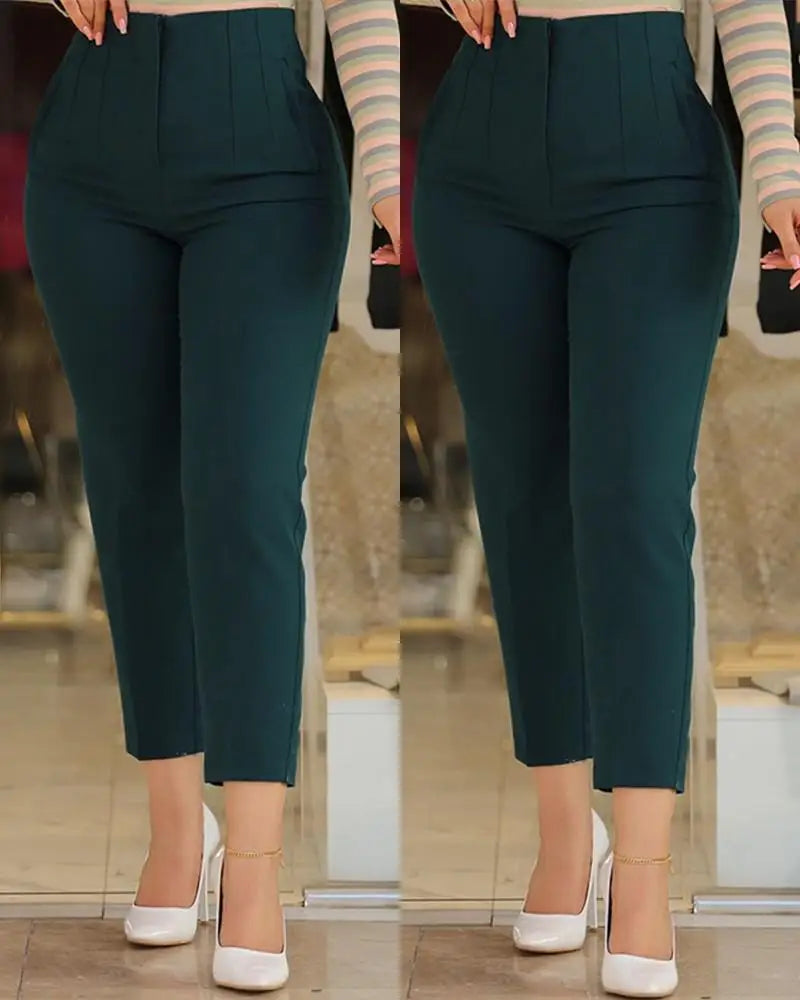 Women Office Wear High Waist Pants for Women Formal Pants