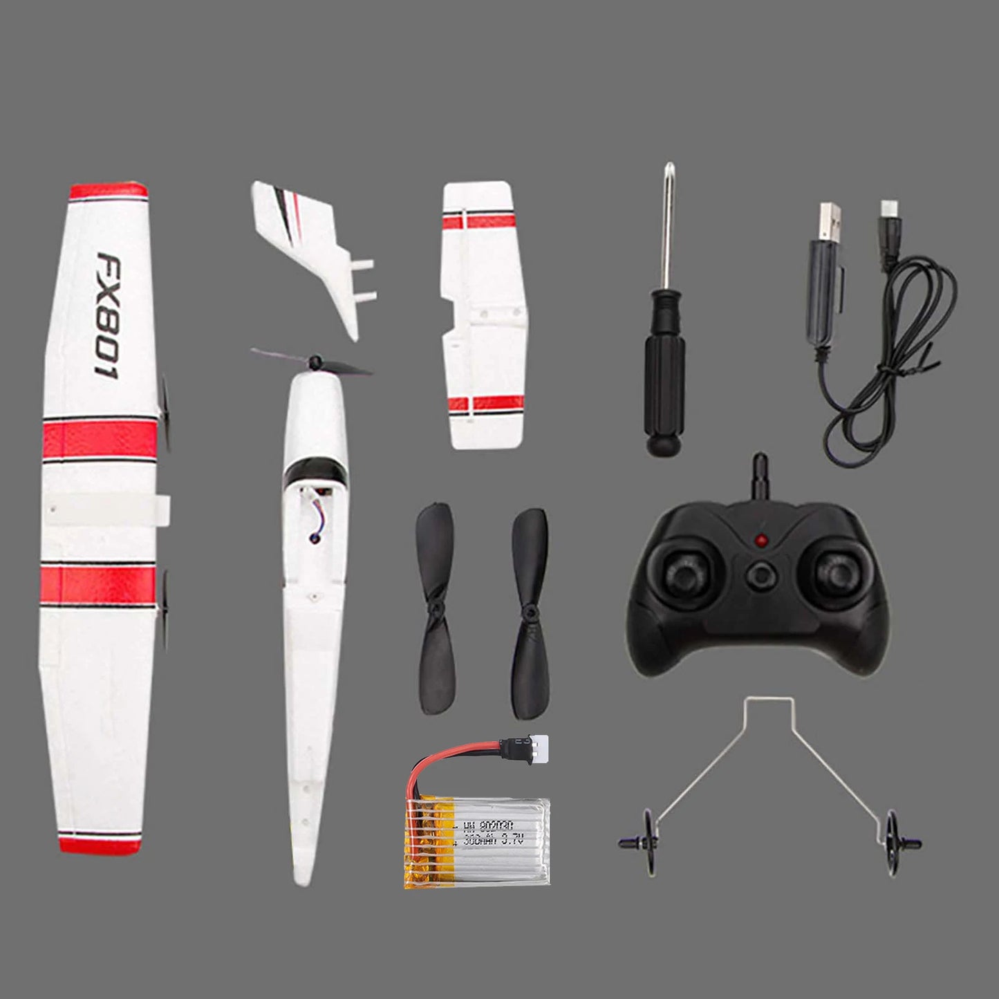 FX801 RC Aircraft Airplane 2.4GHz 2CH RC Airplane Aircraft Outdoor Flight Toys for Kids Boys Remote Intelligent Device