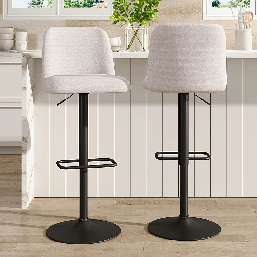 Livingandhome 2 Set Swivel Counter Bar Stools with Mid Backrest