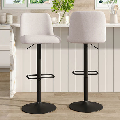 Livingandhome 2 Set Swivel Counter Bar Stools with Mid Backrest