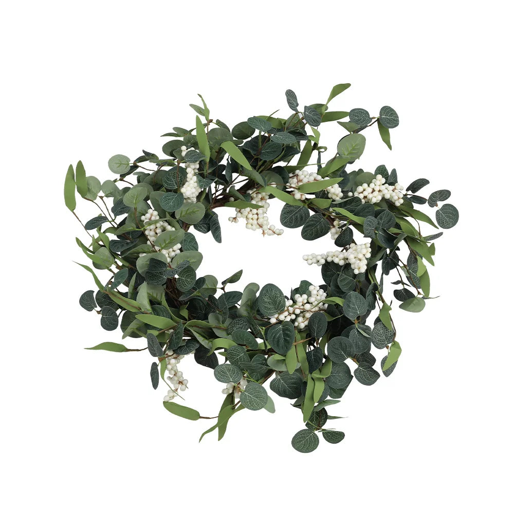 55CM Artificial Topiary Wreath Eucalyptus Leaf Door Decor