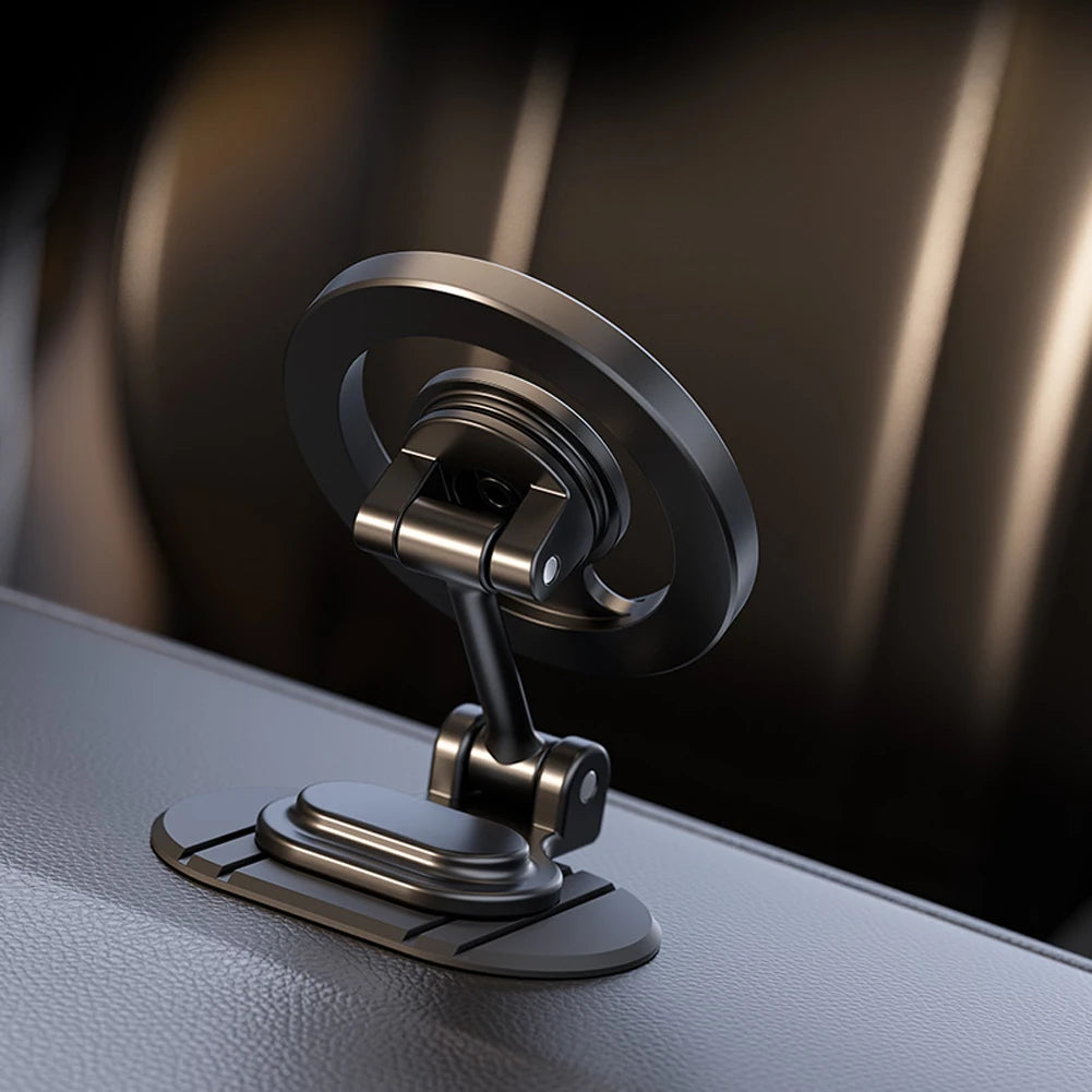 Magnetic Strong Phone Mount Aluminum Alloy Foldable Vehicles Mobile Support Magnet Smartphone Support for iPhone 15 14 13 ProMax