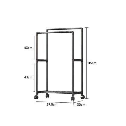Voltsify Double Rod Metal Clothes Rack on Wheels
