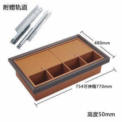 Wardrobe jewelry leather storage box grid cloakroom pull-out type built-in multi-functional telescopic pants rack pull basket ac