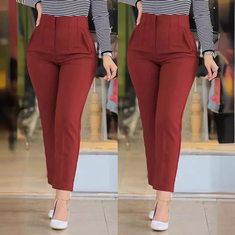 Women Office Wear High Waist Pants for Women Formal Pants