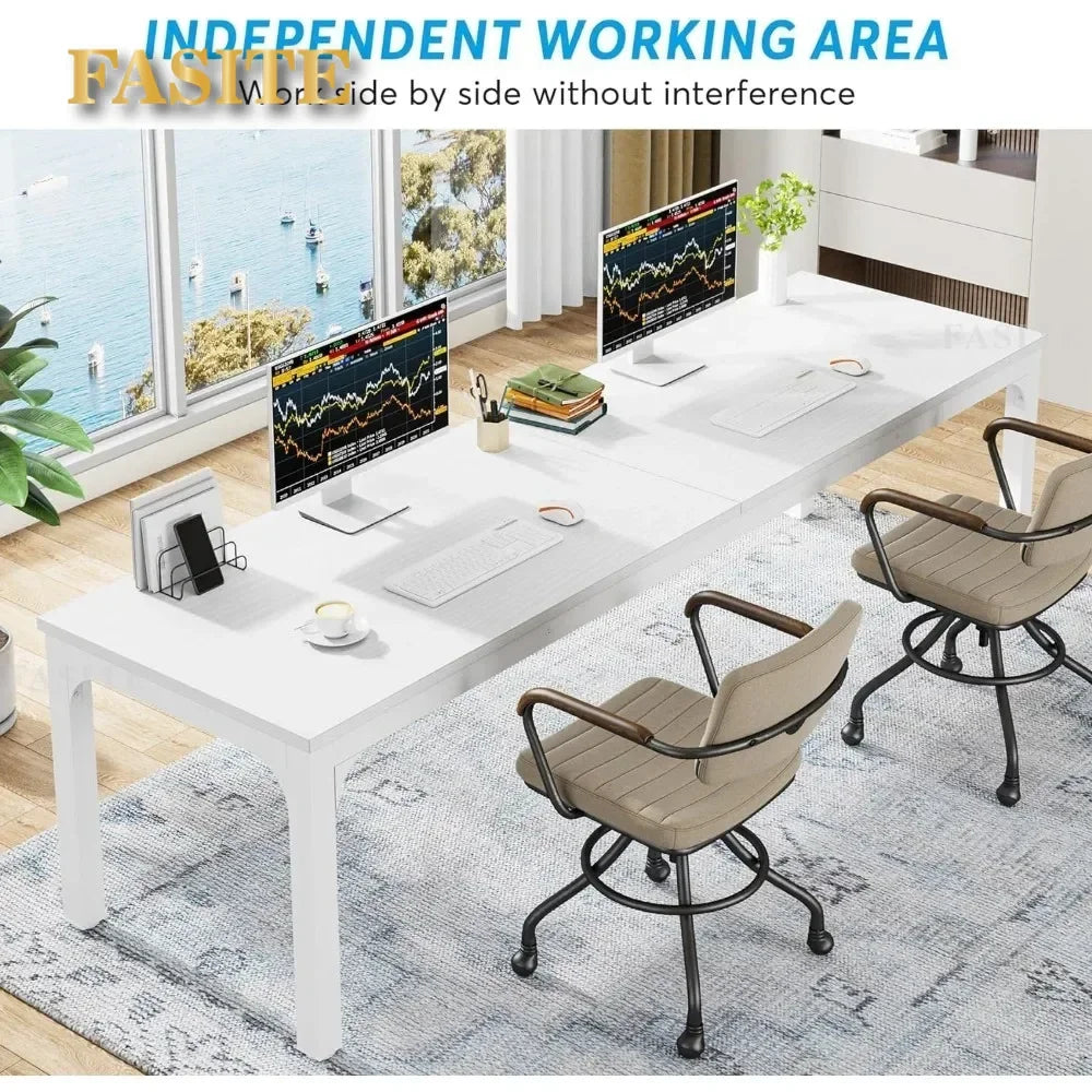 78.7 Inches Extra Long Computer Desk 2 Person Desk, Double Long Desk, Workstaion For Home Office