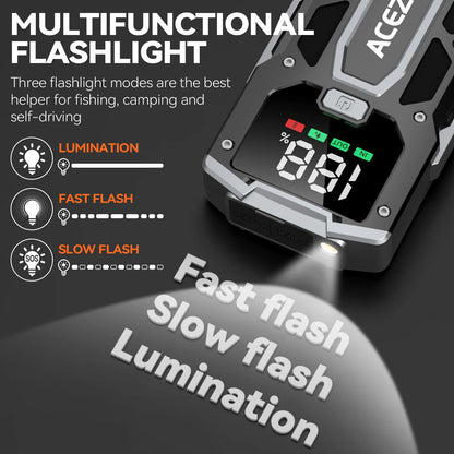 12800mAh Car Jump Starter Portable Power Bank Car Battery Booster 12V Car Starting Device for Petrol 7.0L Diesel 5.5L