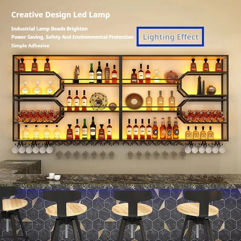 Drinks Bar Cabinet Portable Shelves Luxury Whiskey Iron Wine Rack Outdoor Home Open Cabinets Display Vitrinas Full Bar Furniture