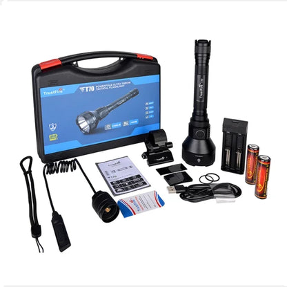 Trustfire T70 Hunting Flashlight 18650 2300lm LED Torch Ultra Powerful Rechargeable Light Tactical Camping Lamp