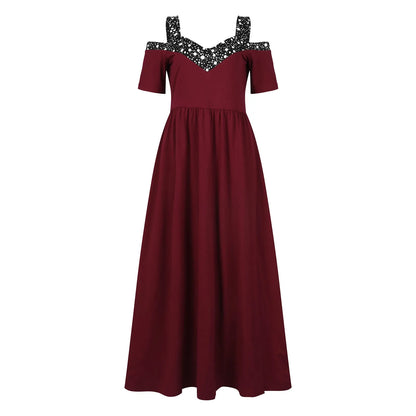 Women Elegant Halterneck Backless Long Dress