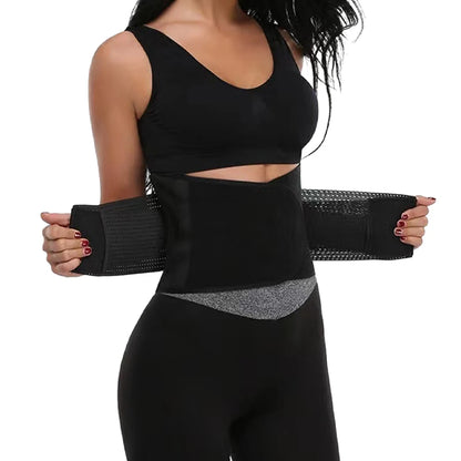 Home Gym Back Support Workout With Sweatbands For Women Weight Loss Waist Trimmer Belly Fat Fitness Trainer Black Slimming