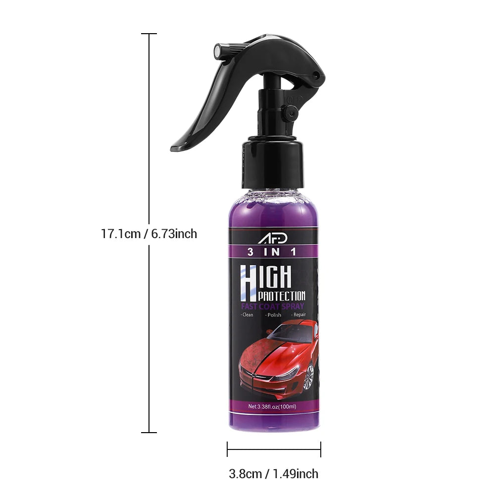3 In 1 Car Ceramic Coating Spray 100ml Auto Nano Ceramic Coating Car Exterior Scratch Restorer Ceramic Spray Coating