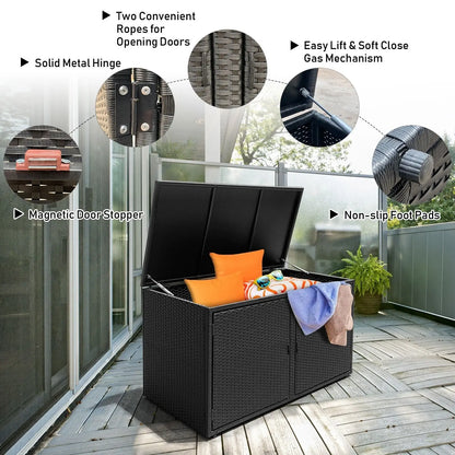 GOFLAME Outdoor PE Wicker Storage Box 330L Garden Patio Storage Container