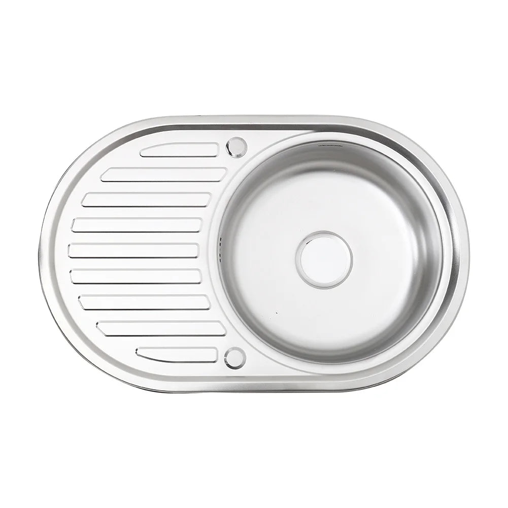 Stainless Steel Single Kitchen Sink Modern Catering Topmount