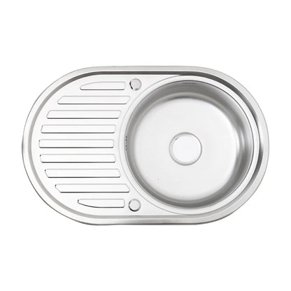 Stainless Steel Single Kitchen Sink Modern Catering Topmount