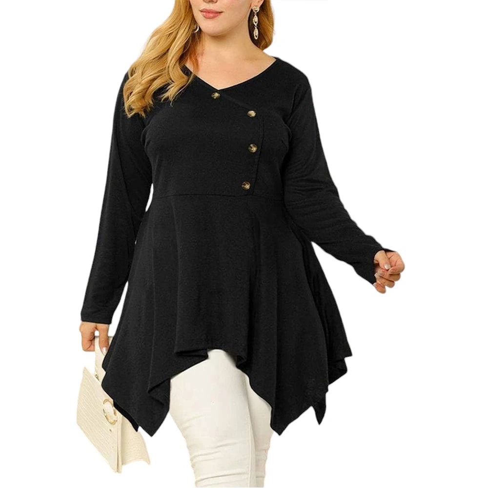 Chic Black Long-Sleeved Top for Women -