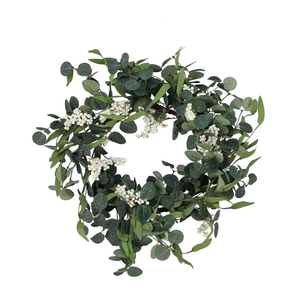 55CM Artificial Topiary Wreath Eucalyptus Leaf Door Decor