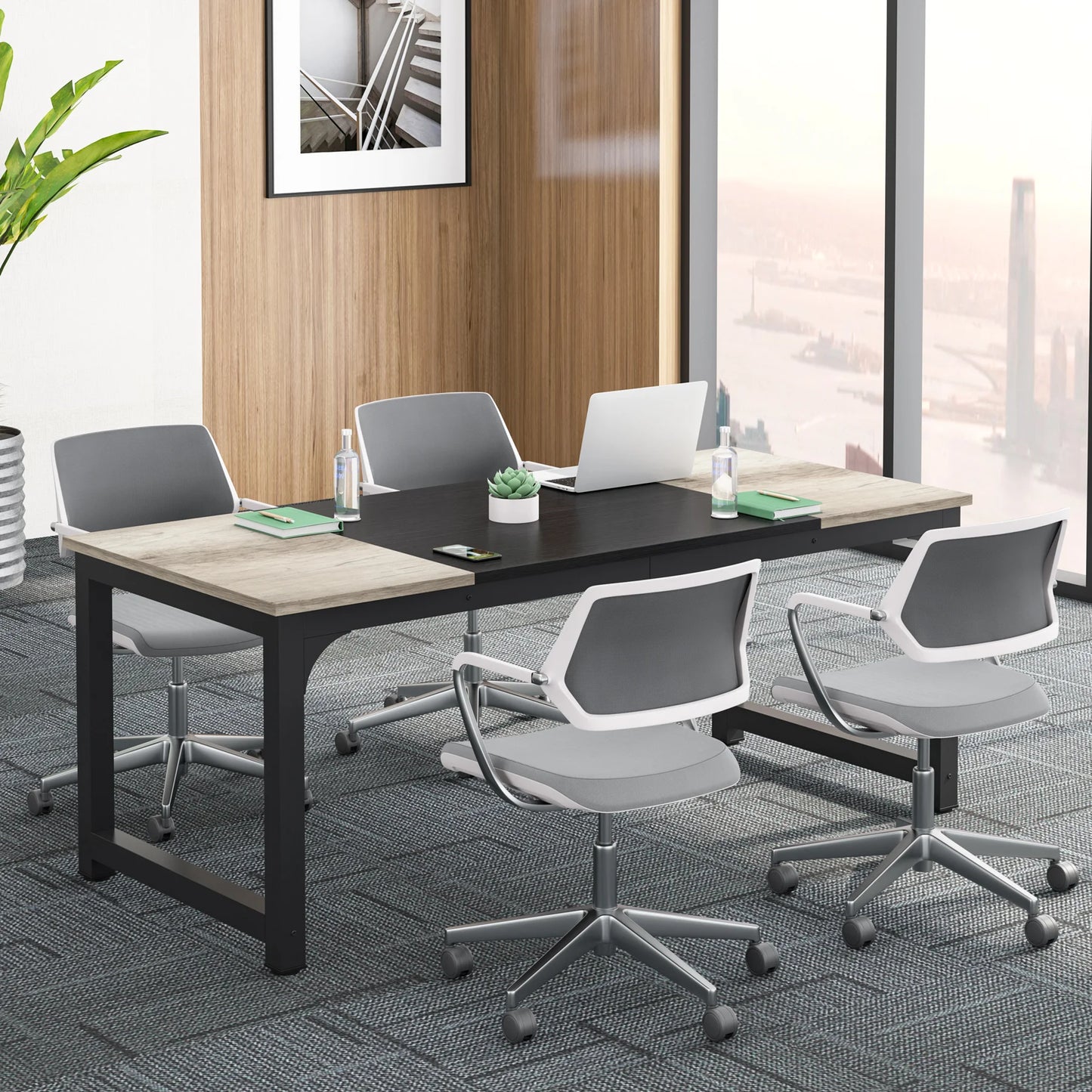 Modern Computer Desk Large Office Desk Computer Table Study Writing Desk Workstation for Home Office