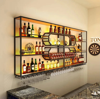 Drinks Bar Cabinet Portable Shelves Luxury Whiskey Iron Wine Rack Outdoor Home Open Cabinets Display Vitrinas Full Bar Furniture