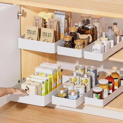 Kitchen Drawer Storage Rack Pull Out Cabinet Organizer with Slide Rails Spice Seasoning Bottle Storage Rack For Kitchen Pantry