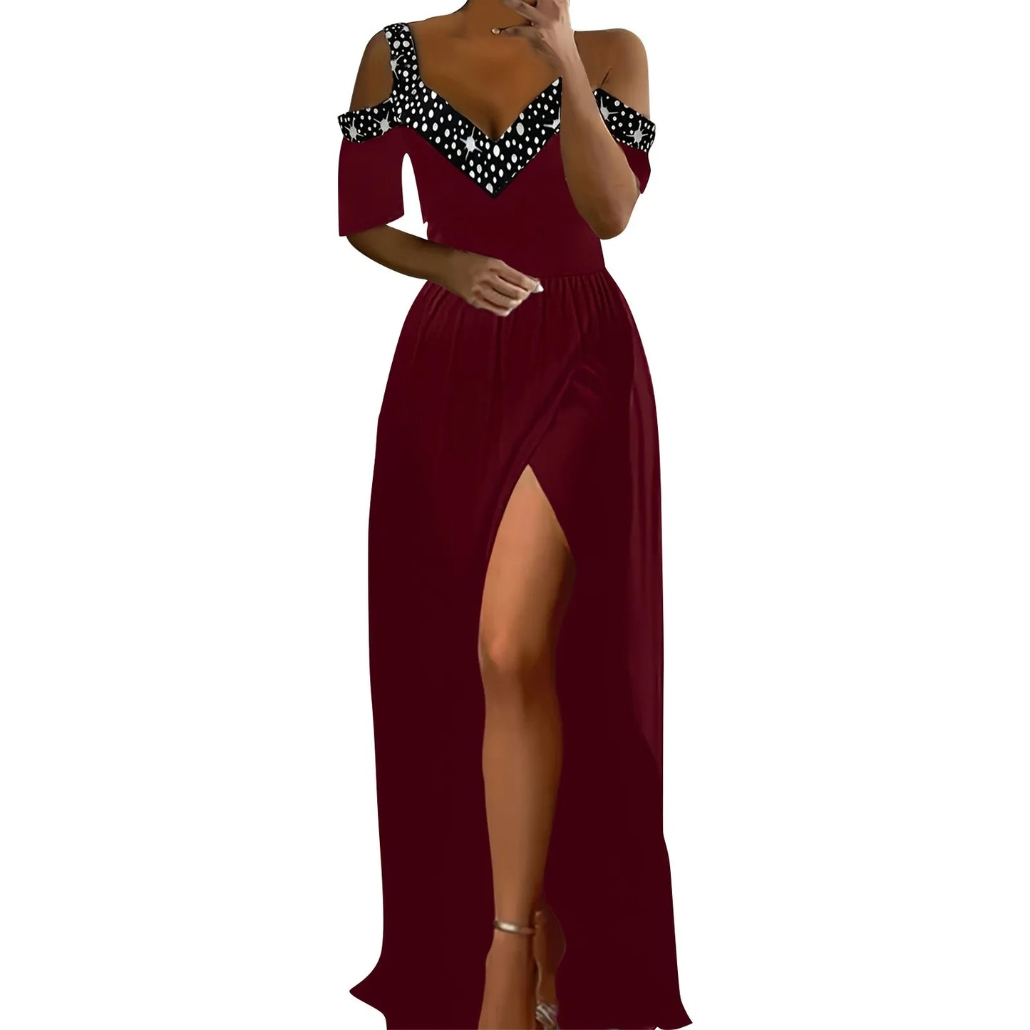 Women Elegant Halterneck Backless Long Dress