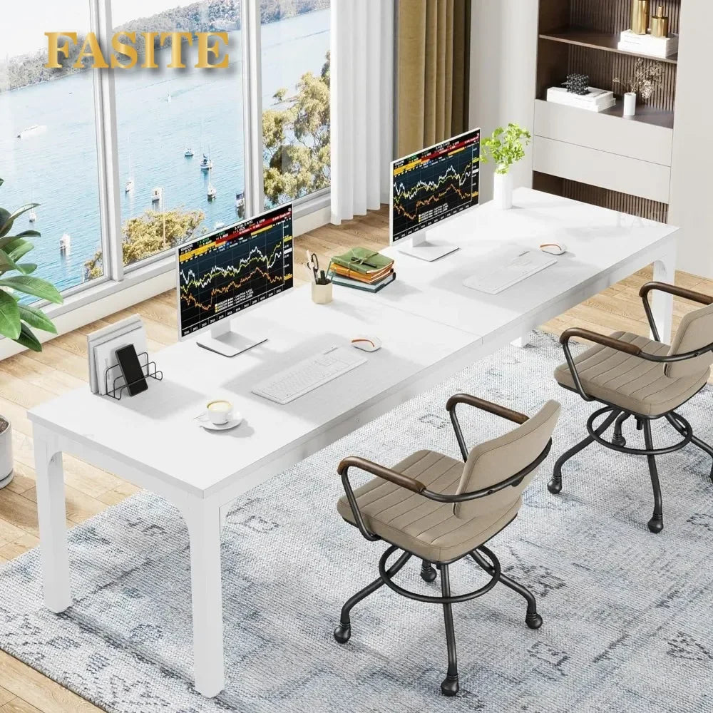 78.7 Inches Extra Long Computer Desk 2 Person Desk, Double Long Desk, Workstaion For Home Office
