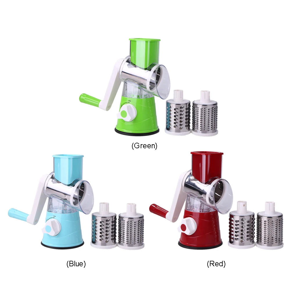 Manual Vegetable Fruit Rotating Cutter Multi-functional Potato Cheese Round Slicer Kitchen Gadget Food Processors