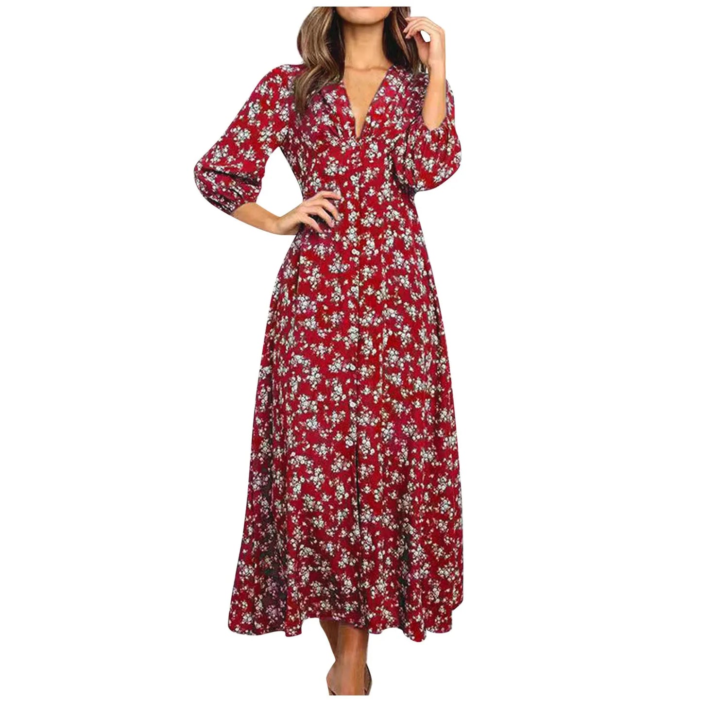 Summer Floral Print Long Dress