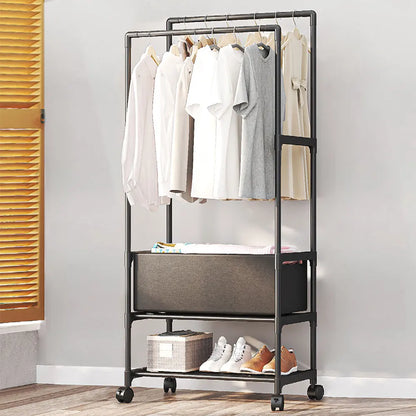 Voltsify Double Rod Metal Clothes Rack on Wheels