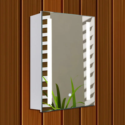 LED Illuminated Anti-fog Wall Mounted Mirror Cabinet Touch Switch with Shaver Socket,500x700MM