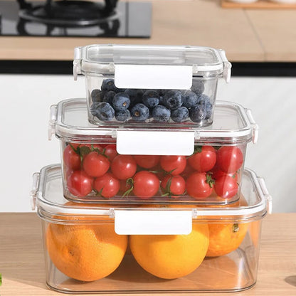 Livingandhome 3Pcs Transparent Stackable Bento Lunch Box Set