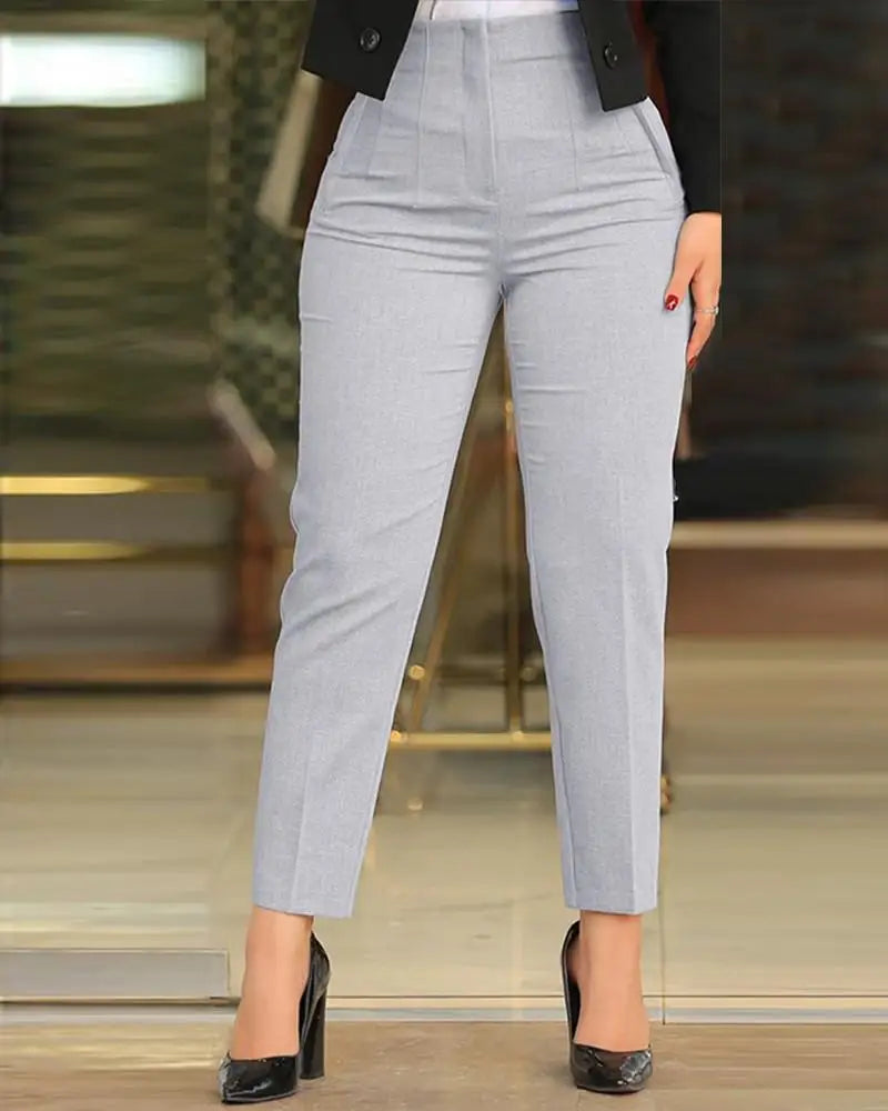 Women Office Wear High Waist Pants for Women Formal Pants