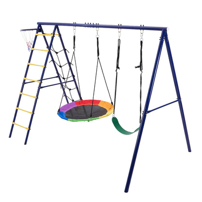 4-in-1 Outdoor Kid Swing Playset for Garden, Indoor, Outdoor Play Easy to Assemble & Store