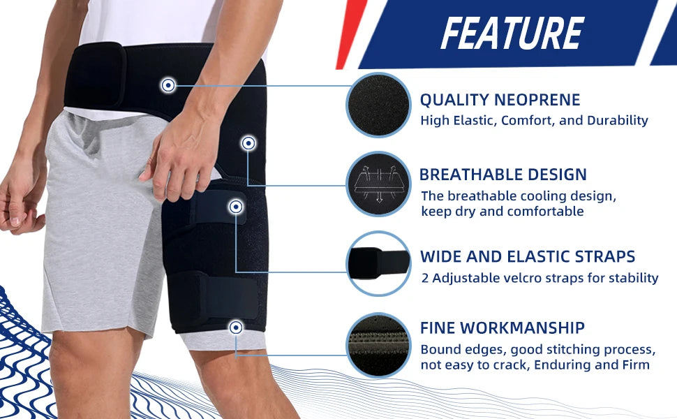 VKWE Hip Brace Hip Support for Men and Women,Thigh Support Groin Brace Sciatic