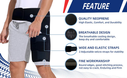VKWE Hip Brace Hip Support for Men and Women,Thigh Support Groin Brace Sciatic