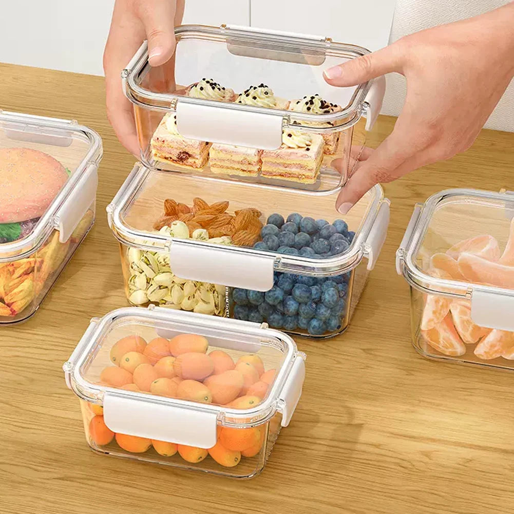 Livingandhome 3Pcs Transparent Stackable Bento Lunch Box Set