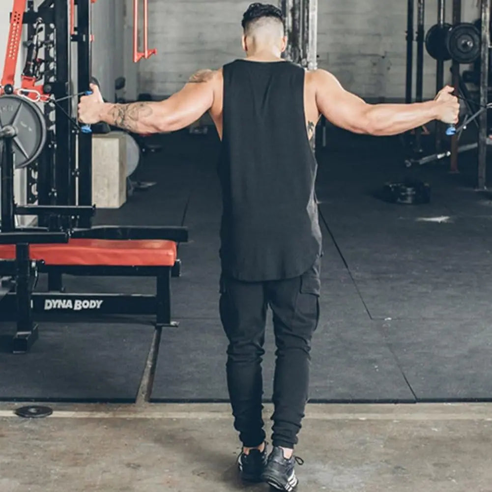 Men's Muscle Gym Workout Stringer Tank Topsdybuilding Fitness T-Shirts T01