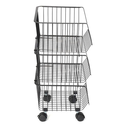 3 Tier Iron Wire Fruit Vegetable Basket Storage Unit