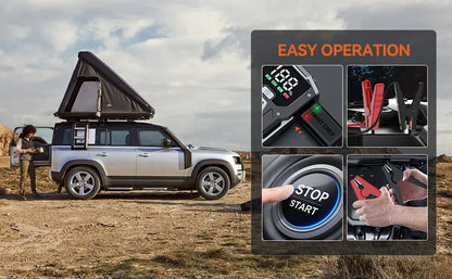 12800mAh Car Jump Starter Portable Power Bank Car Battery Booster 12V Car Starting Device for Petrol 7.0L Diesel 5.5L