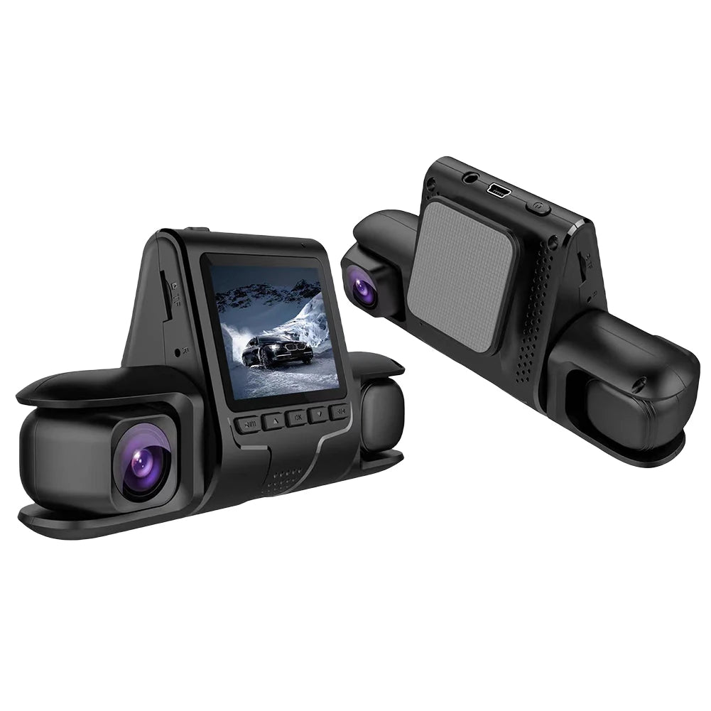 3 Lens Car DVR Dash Cam HD 1080P Dash Camera G-Sensor Auto Video Recorder 24H Parking Monitoring Dashcam Car Front Rear Camera