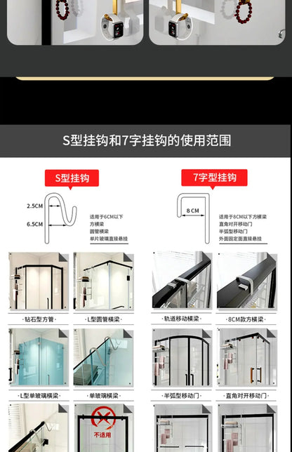 Pull Gold Shower Room Frame Large Capacity Bathroom Double Layer Hanging Basket Without Perforated Wall Hanging Receive Hook