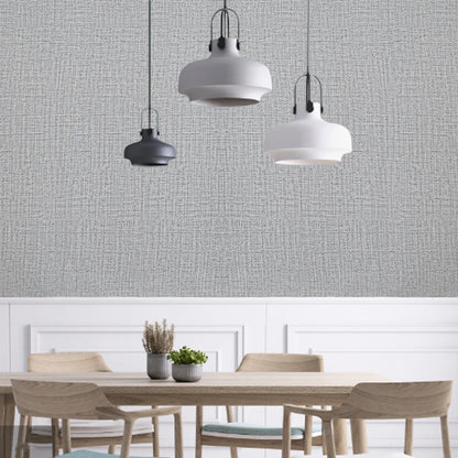 Grey Linen Textured PVC Self-adhesive Wallpaper, Waterproof and Moisture-resistant, 1000cm L x 45cm W