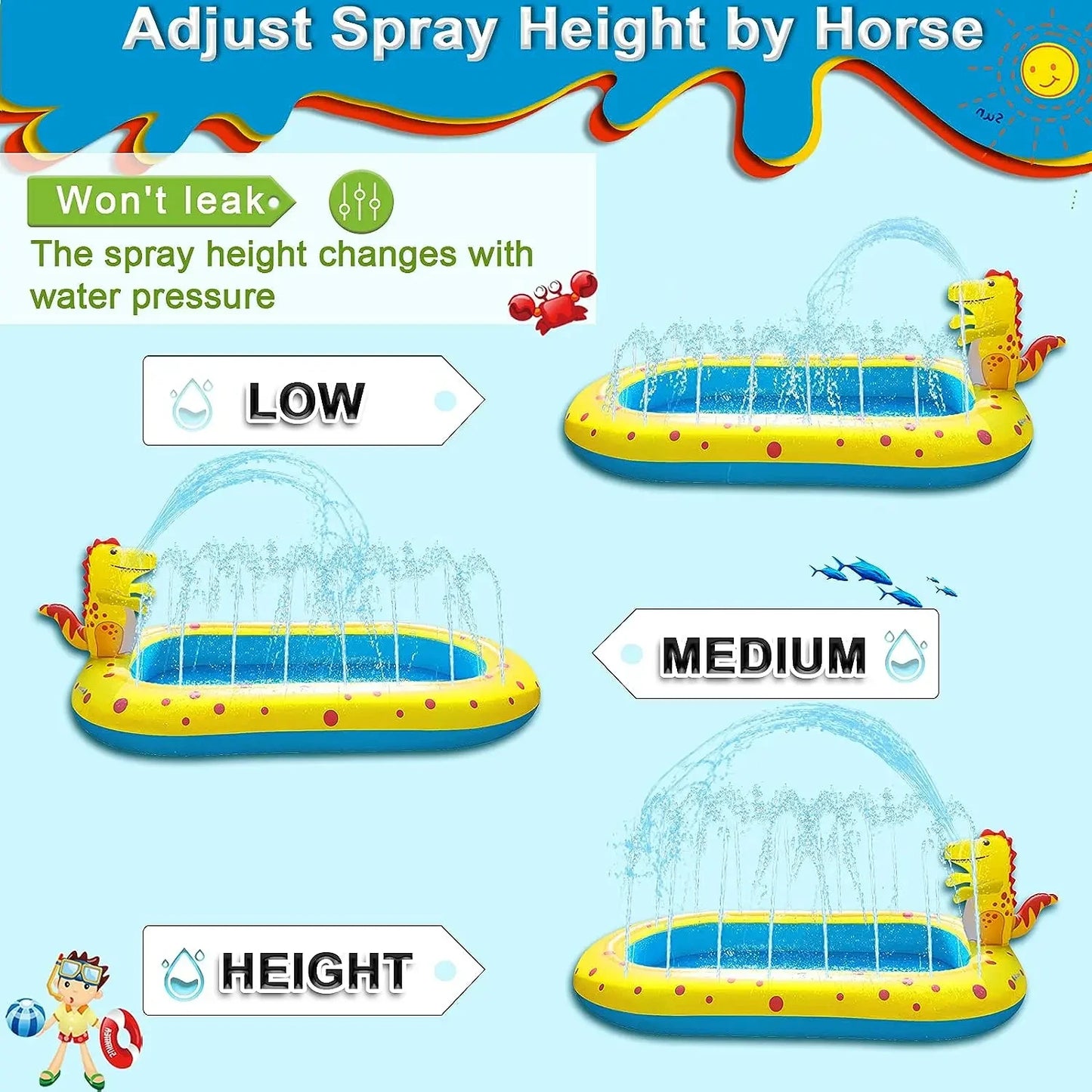 Inflatable Sprinkler Pool for Kids