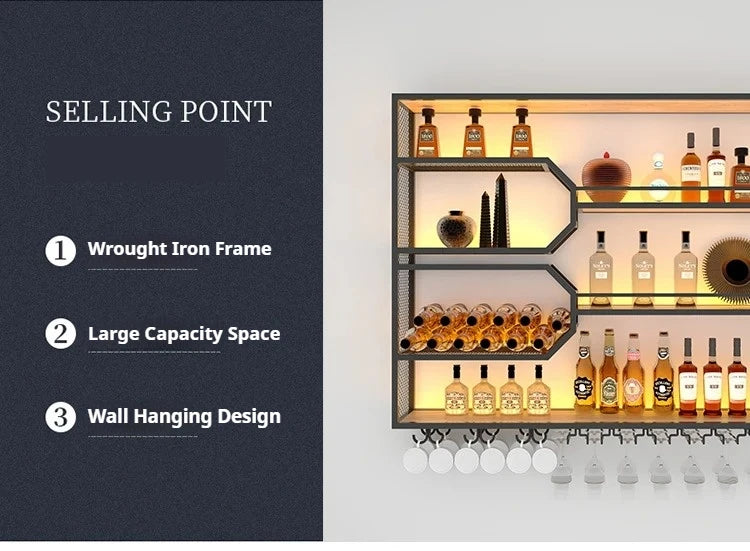 Drinks Bar Cabinet Portable Shelves Luxury Whiskey Iron Wine Rack Outdoor Home Open Cabinets Display Vitrinas Full Bar Furniture