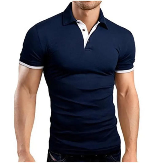 Men's Collar Hollow Short-sleeved Polo Shirt