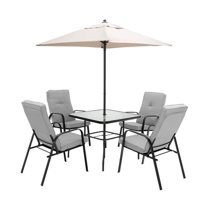 GOFLAME 4 Piece Patio Dining Chairs, Outdoor Stackable Chairs W/ High-Back Cushions