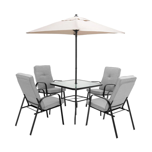 GOFLAME 4 Piece Patio Dining Chairs, Outdoor Stackable Chairs W/ High-Back Cushions