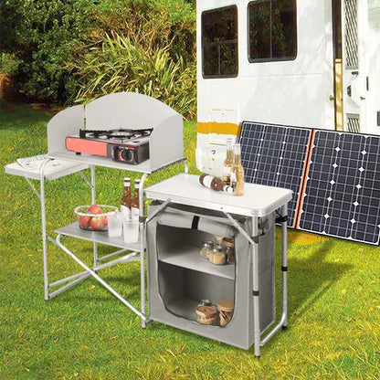 Outdoor Protable Camp Kitchen with Zippered Storage