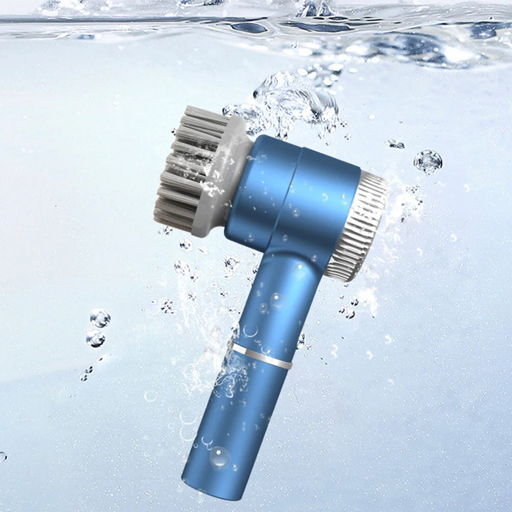 5 In 1 kitchen Cleaning Brush USB Charging Portable Electric Scrubber Tools with 5 Replaceable Brush Heads for Kitchen Bathroom